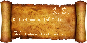 Klinghammer Dániel névjegykártya
